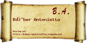 Báber Antonietta névjegykártya